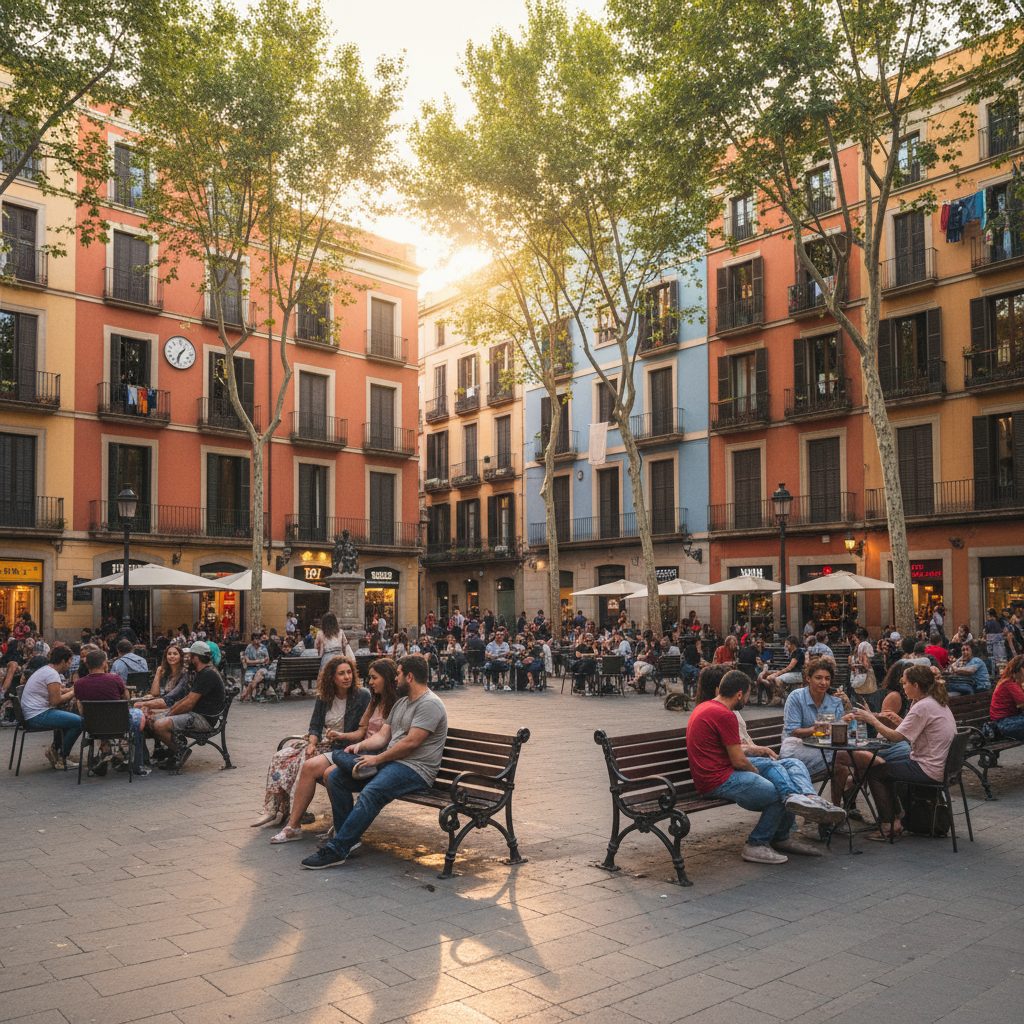 A charming plaza in the Gràcia neighborhood